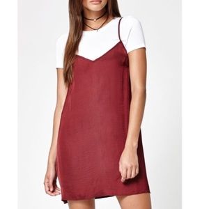 Kendall and Kylie maroon slip dress